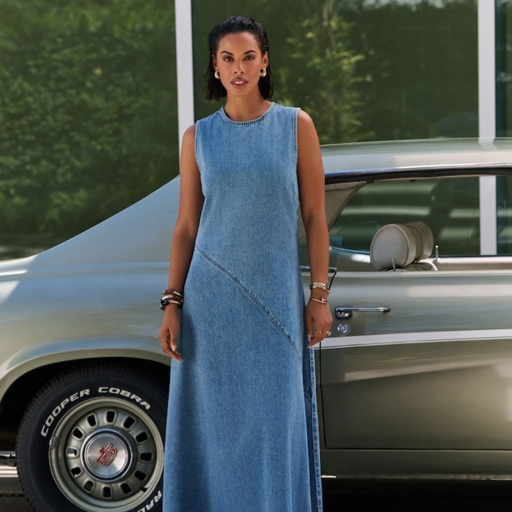 Next Direct Denim Blue Maxi Dress